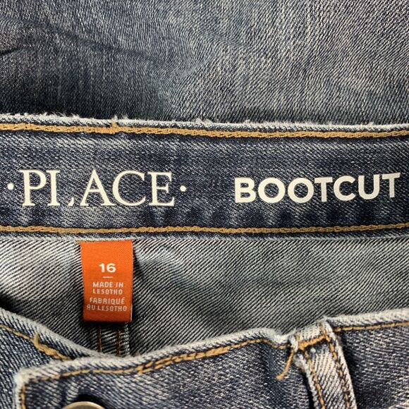 The Childrens Place Boys Youth Jeans Boot Cut Size 16 30x29 Distressed Casual - Picture 6 of 8